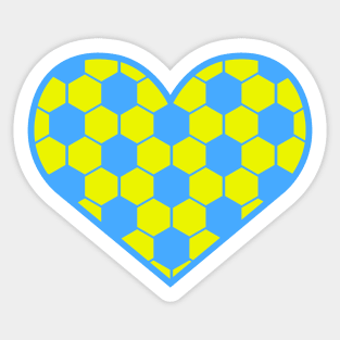 Colorful Football / Soccer Ball In Heart Shape Sticker